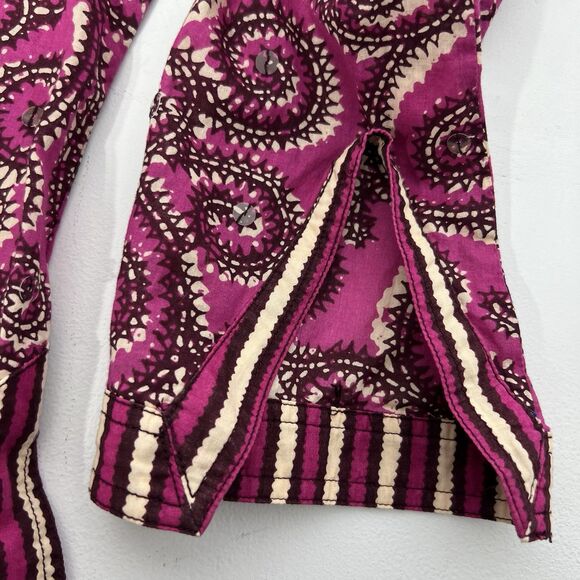 Tory Burch Shirt Women 6 Sequin Stephanie Tunic Fuchsia Lightweight Vibrant - Picture 4 of 11